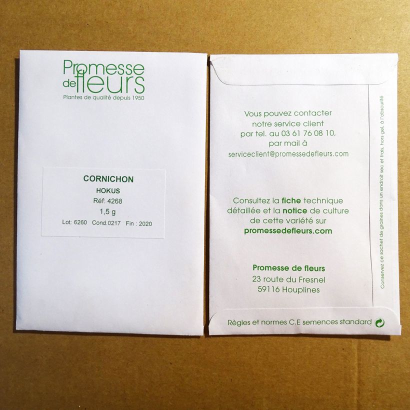 Voorbeeld van een exemplaar van Augurk Hokus het zakje met 50 zaden (1,5g) zoals geleverd