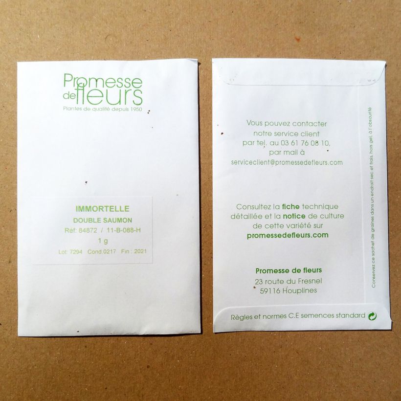 Example of Strobloem Double Zalm (zaad) - Helichrysum bracteatum monstrosum per pack of 500 seeds (0,4g) as you get