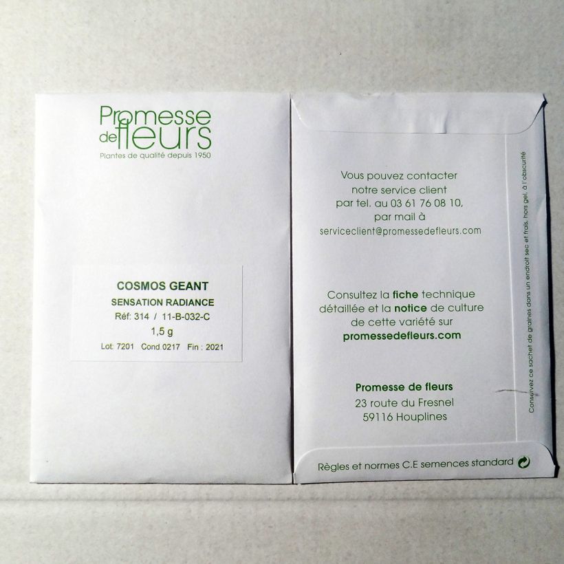 Example of Graines de Cosmos Sensation Radiance - Cosmos bipinnatus per pack of 200 seeds (1,5g) as you get