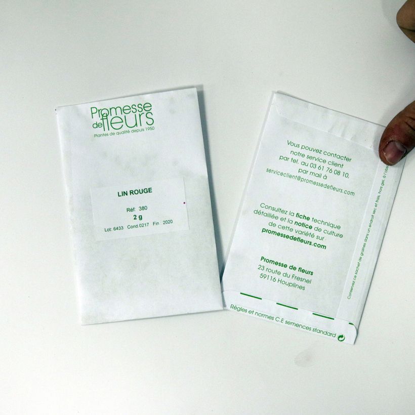 Example of Graines de Lin rouge - Linum grandiflorum Rubrum per pack of 600 seeds (2g) as you get