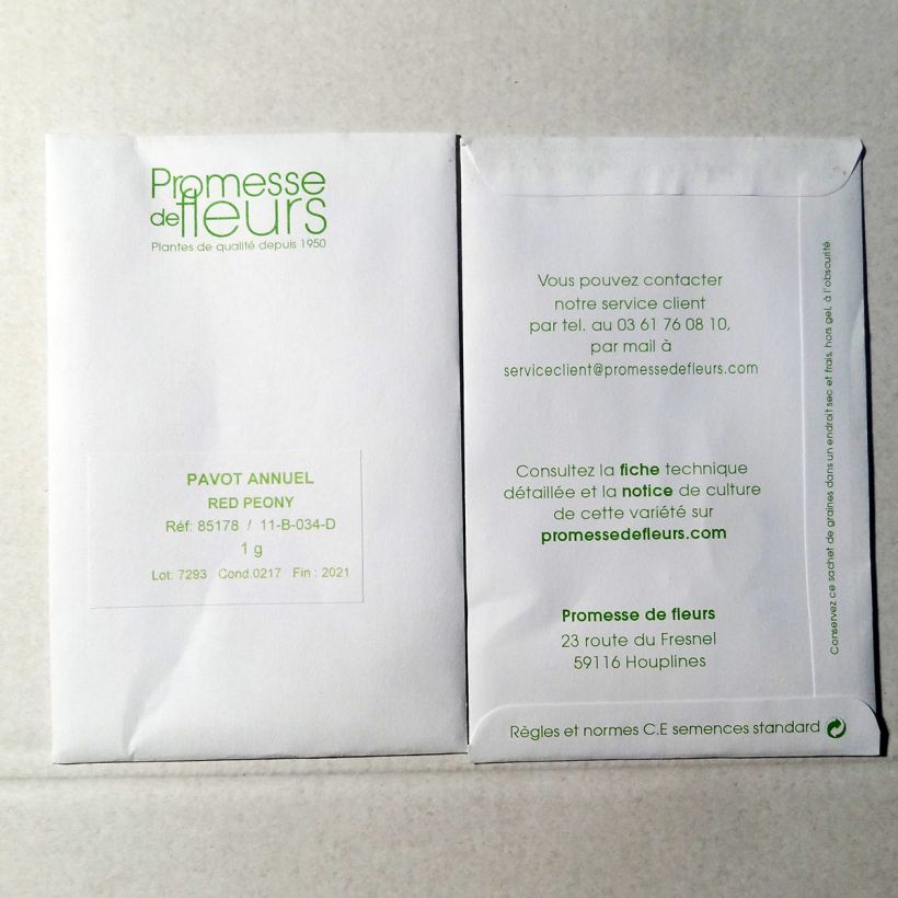 Example of Graines de Pavot annuel Red Peony - Papaver somniferum die Tüte mit 1850 Samen (1g) as you get