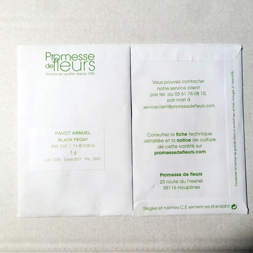 Example of Graines de Pavot annuel Black Peony - Papaver somniferum die Tüte mit 2550 Samen (1g) as you get