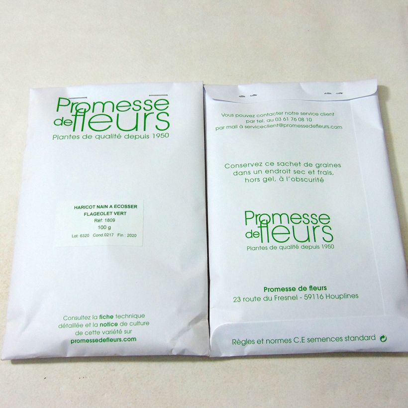 Voorbeeld van een exemplaar van Groene flageolet Zaden zoals geleverd