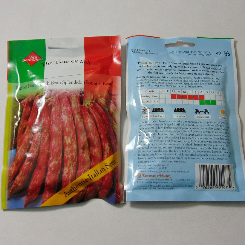 Voorbeeld van een exemplaar van Stamslaboon Splendido het zakje met 120 zaden (60g) zoals geleverd