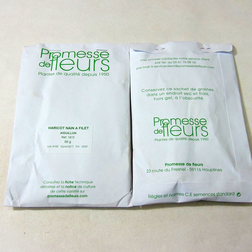 Voorbeeld van een exemplaar van Struikboon Aiguillon het zakje met 220 zaden (90g) zoals geleverd