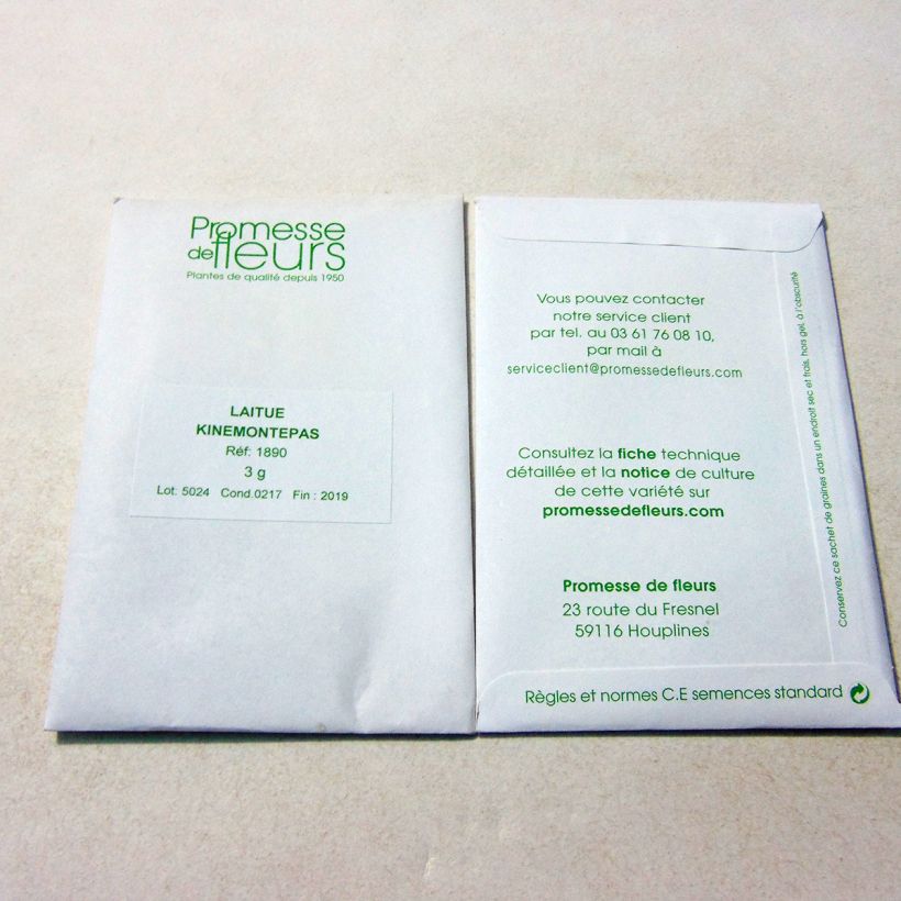 Voorbeeld van een exemplaar van Bataviasla Kinemontepas het zakje met 2500 zaden (3g) zoals geleverd