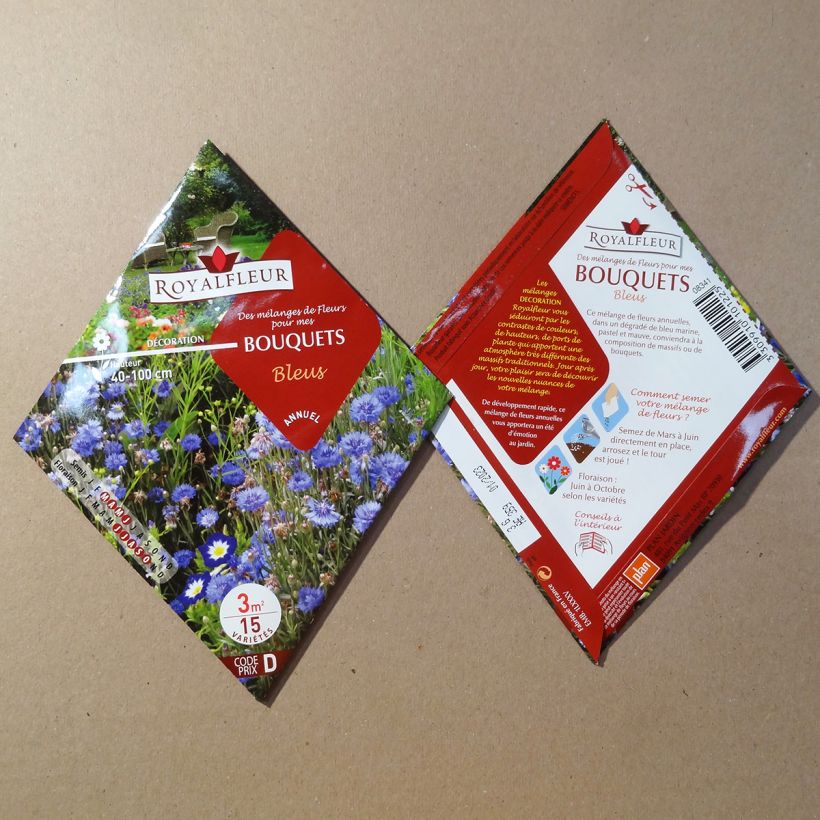 Voorbeeld van een exemplaar van Mengsel van blauwe snijbloemen om te zaaien - Zak 3 m² het zakje zaden van 3 gram zoals geleverd