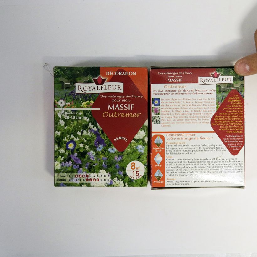 Voorbeeld van een exemplaar van Mengsel voor blauwe borders - Doos voor 8 m² het zakje zaden van 14 gram zoals geleverd