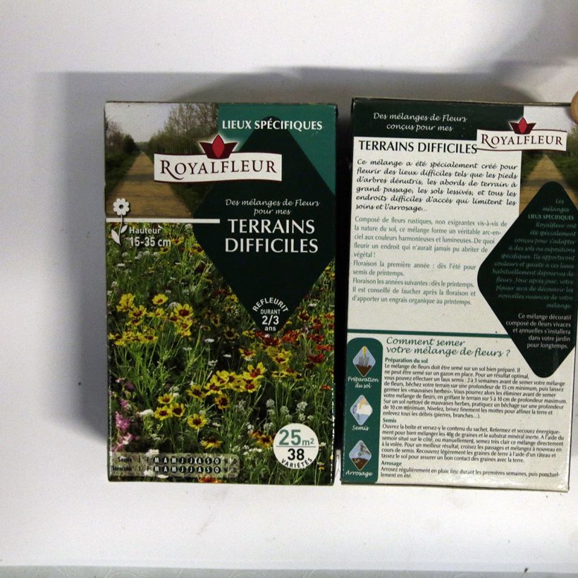 Voorbeeld van een exemplaar van Mengsel voor moeilijke grond - Doos 25 m² het zakje zaden van 40 gram zoals geleverd
