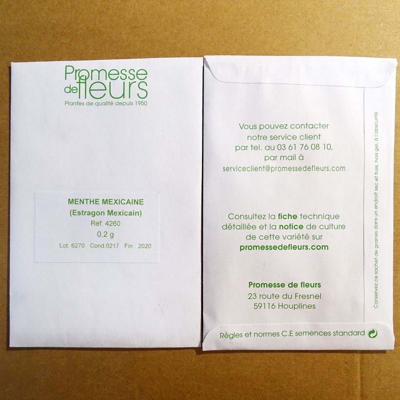 Voorbeeld van een exemplaar van Mexicaanse dragon - Tagetes lucida het zakje met 150 zaden (0,2g) zoals geleverd