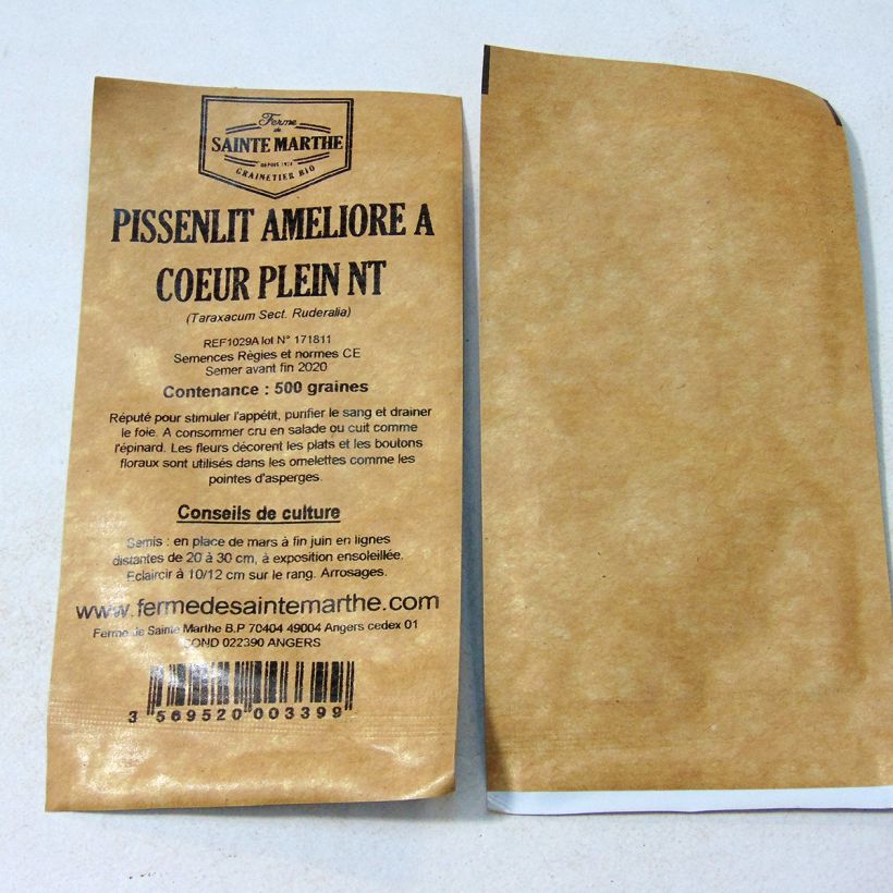 Voorbeeld van een exemplaar van Molsla Verbeterde Volhart - Ferme de Sainte Marthe het zakje met 500 zaden zoals geleverd