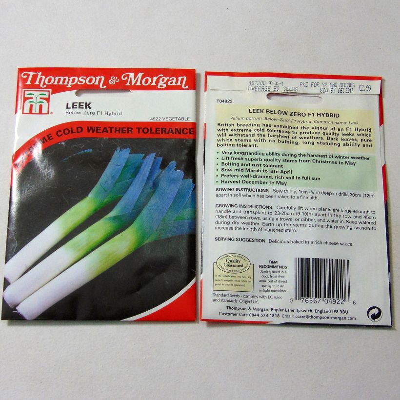 Voorbeeld van een exemplaar van Prei Below-Zero F1 het zakje met 50 zaden zoals geleverd