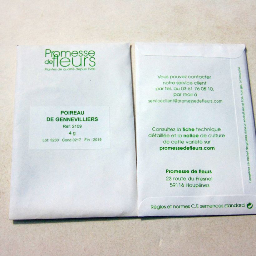 Voorbeeld van een exemplaar van Prei Gennevilliers het zakje met 1000 zaden (4g) zoals geleverd