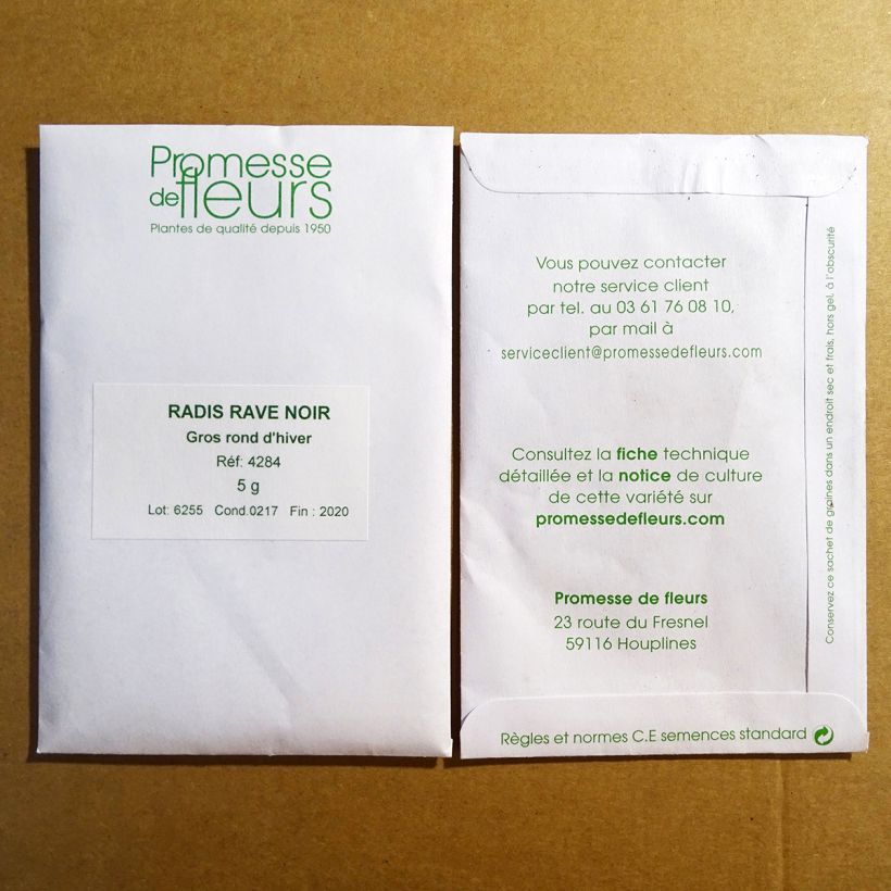 Voorbeeld van een exemplaar van Rammenas Grote ronde winter het zakje met 1000 zaden (10g) zoals geleverd