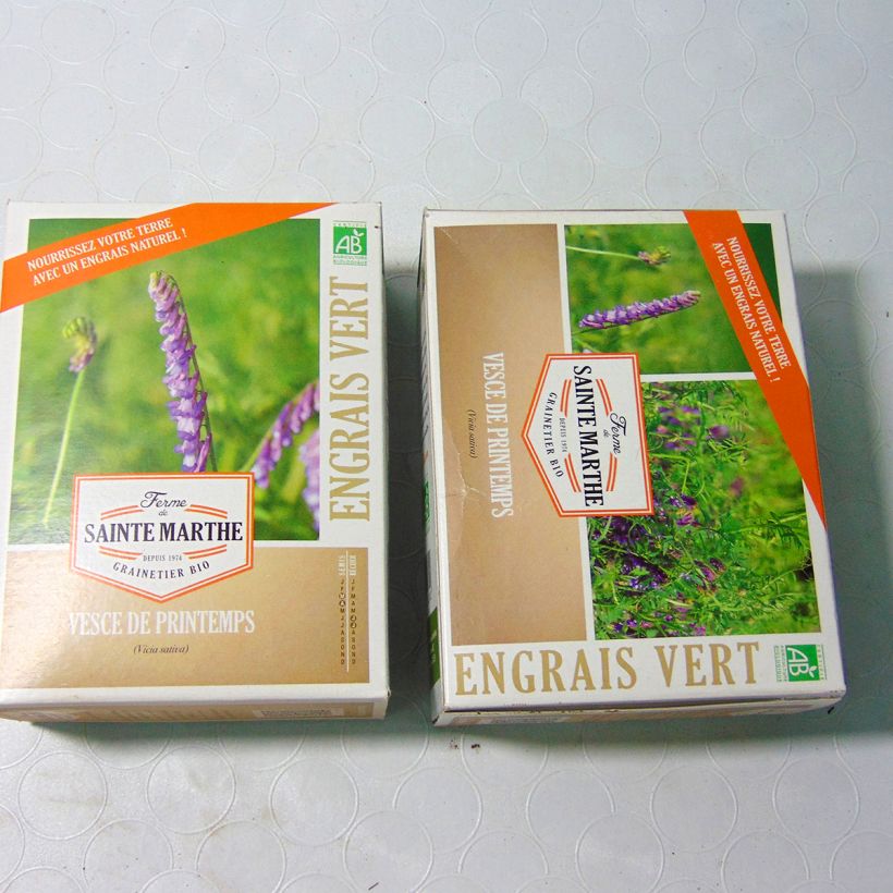 Voorbeeld van een exemplaar van Voederwikke groenbemester BIO Ferme de Sainte Marthe - Vicia sativa het zakje zaden van 500 gram zoals geleverd