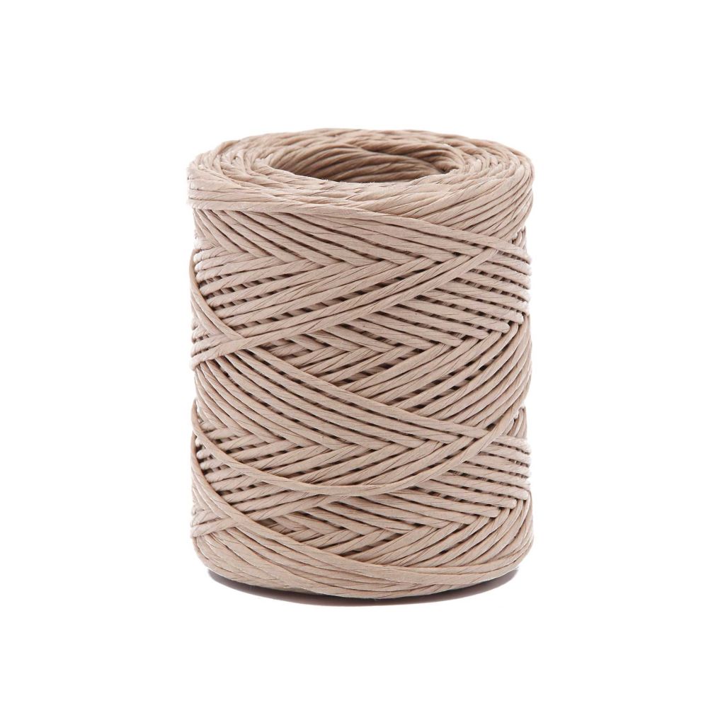 Ficelle en Papier + Fil de Fer Coloris Naturel Ø1.8mm ± 100m - Roll 150g avec Crochet Métal