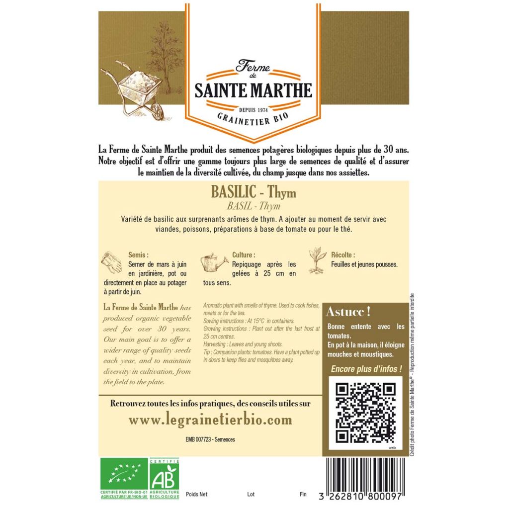 Basilic Thaï - Ferme de Ste Marthe