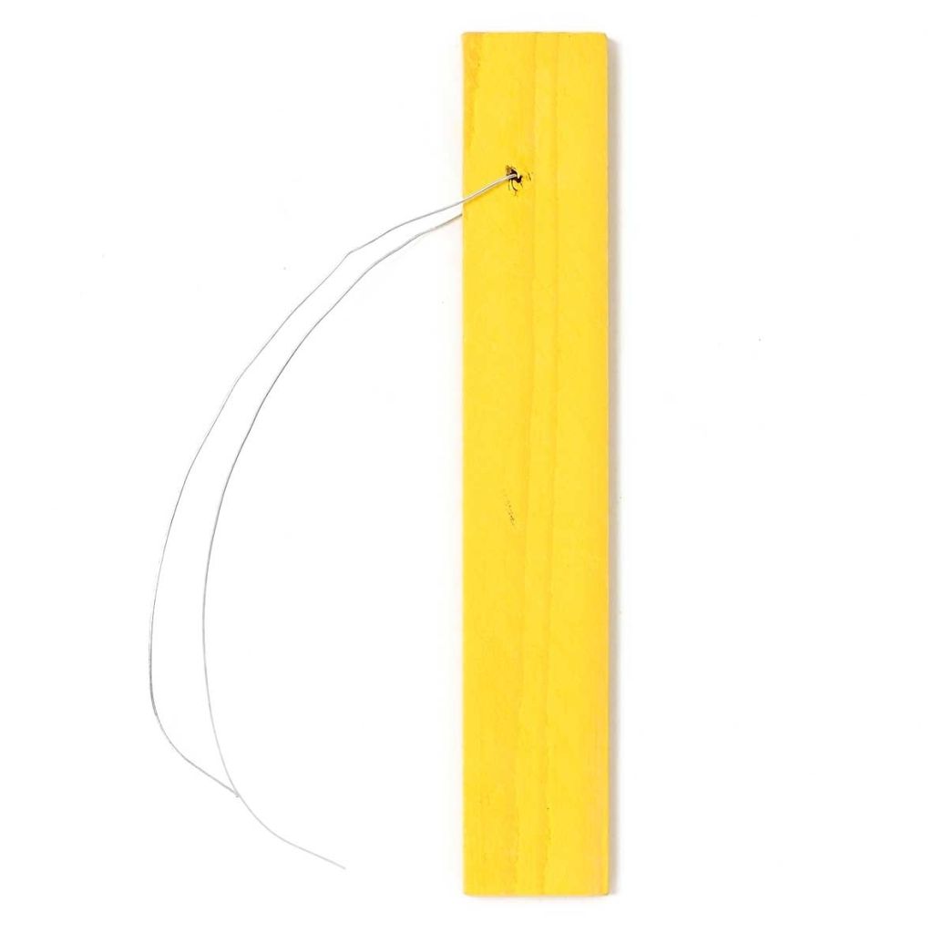 Houten aanhanglabel geel