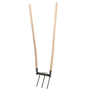 Tuinvork met 3 tanden, traditioneel gesmeed door De Pypere