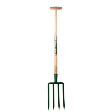 Spitvork 4 tanden 30 cm steel van hout met handgreep Spear & Jackson