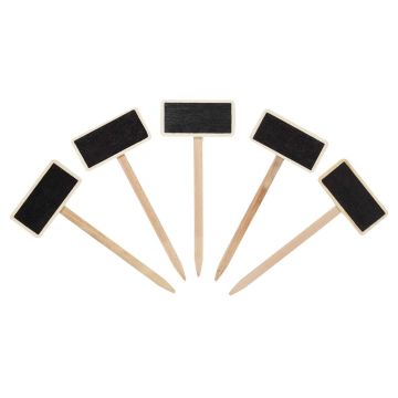 Rechthoekig plantetiket van hout en leisteen