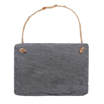 Hangetiket van leisteen rechthoekig 7 x 10 cm - Blisterverpakking van 3 leisteen etiketten