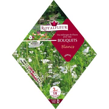 Mengsel van witte snijbloemen om te zaaien - Zak voor 3 m²