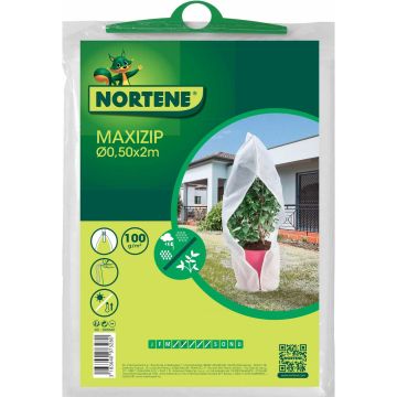 Witte winterhoes. plant + pot met rits 100g/m²  2 m x 0,50 m Maxizip