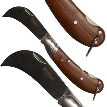 Roestvrijstalen snoeimes met steel van esdoornhout Polet