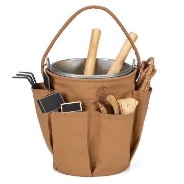 Zak voor emmer 6 Zakken, Geborduurd, met Gegalvaniseerde Stalen Emmer van 13 L